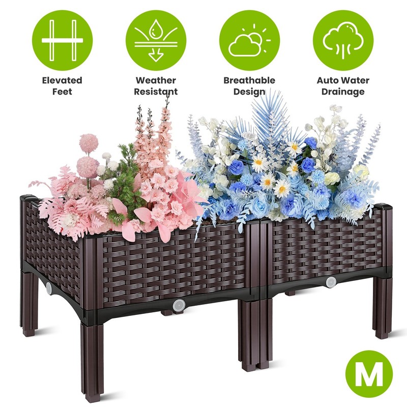 S/M/L Raised Garden Bed with Legs Elevated Planter Box w/Self-watering System gallery