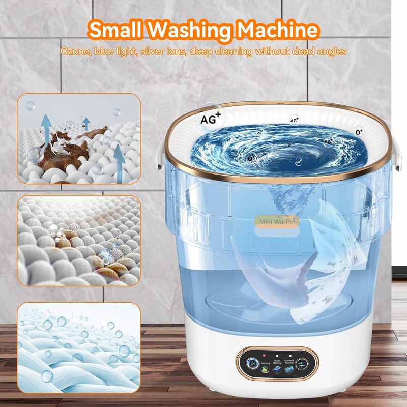 Portable Washing Machine, Folding 20L Mini Washer and Spin-Dryer, 3 Cleaning ... gallery