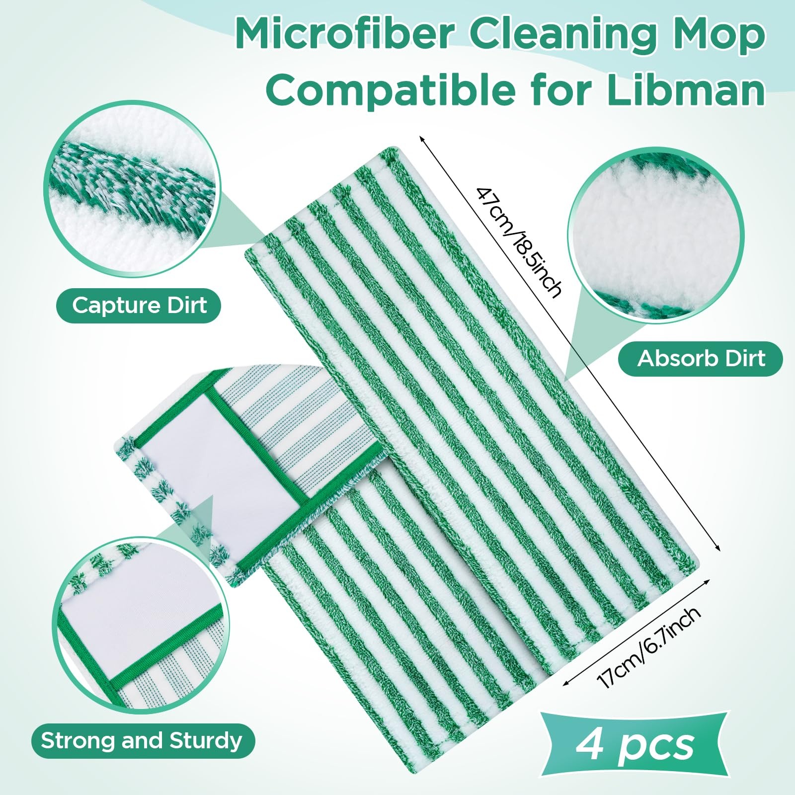 Microfiber Mop with Washable Reusable Pad, 360 Degree Rotating Head for Hardw... gallery