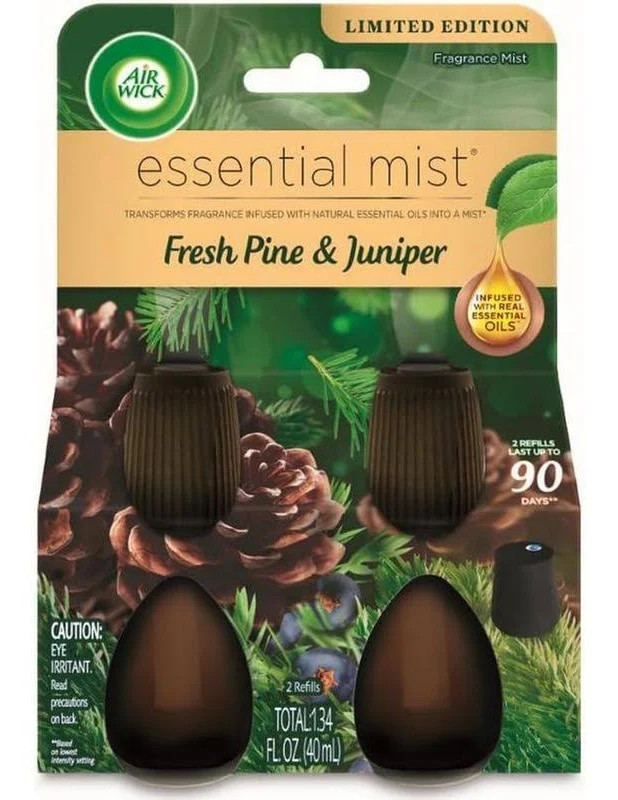 Air Wick Essential Mist Scented Oil Diffuser Refill 2-Pack Fresh Pine & Juniper gallery