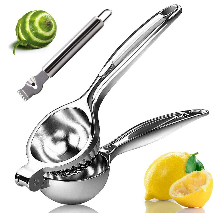 Lemon Squeezer Juicer Hand Press, Manual Citrus Tool w/ Zester, Metal gallery