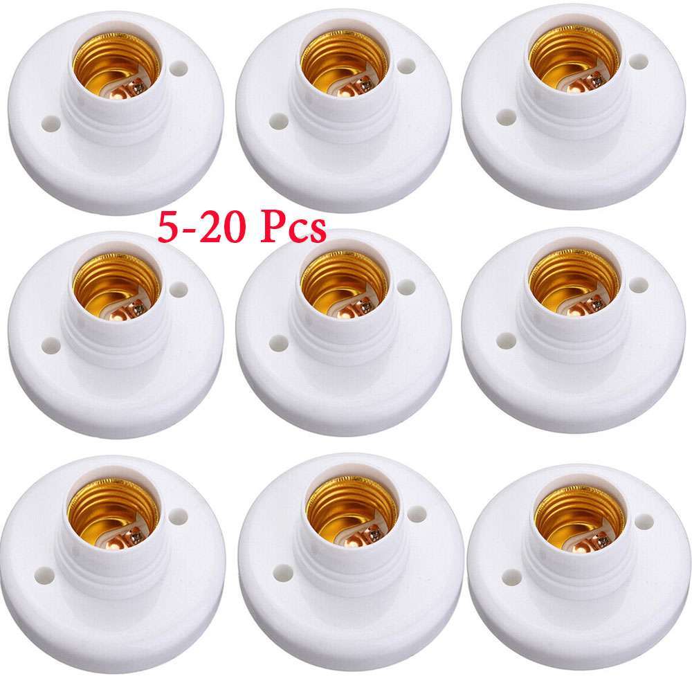 5/10/20PCS E27 Light Bulb Pendant Lamp Round Fixing Base Holder Screw Cap Socket gallery