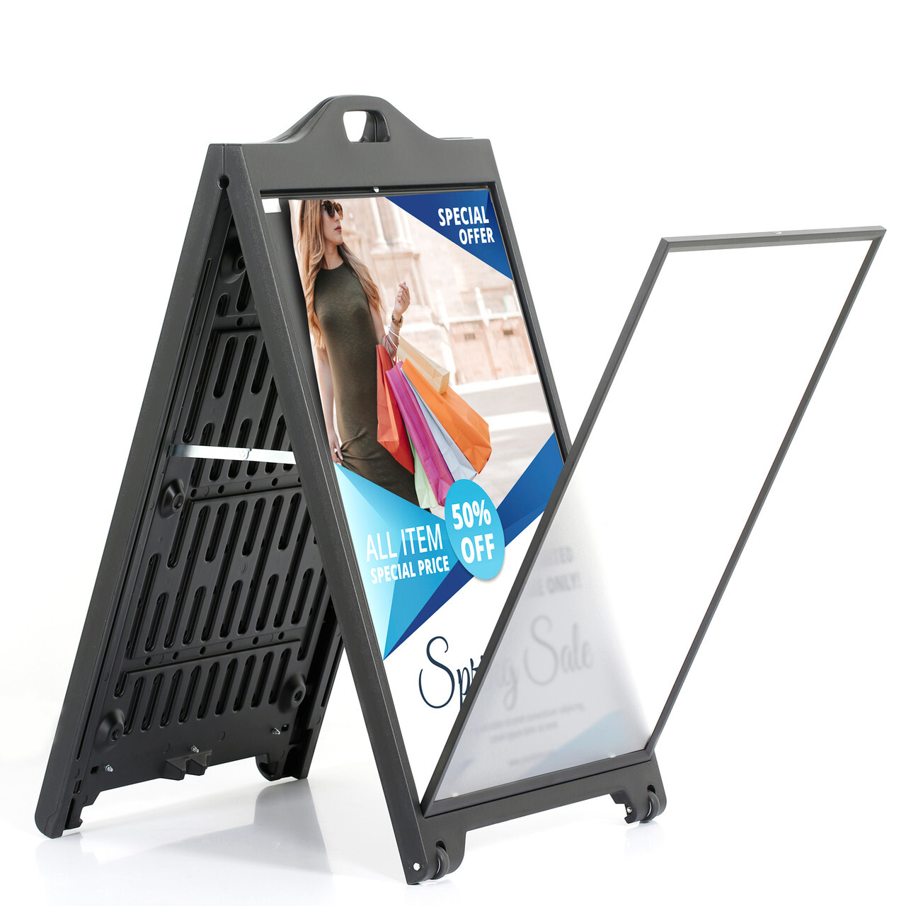 Azar Displays Black Double-Sided Sidewalk A-Frame Sign w/ Protective Lens... gallery