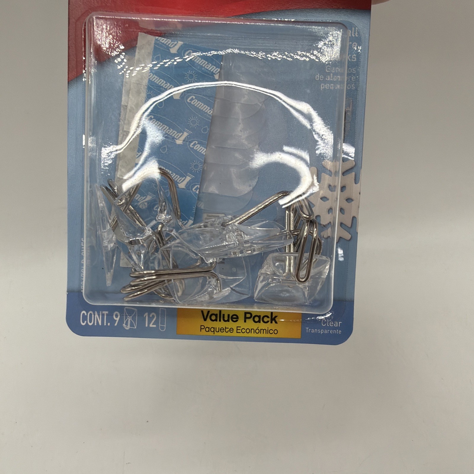 3M Command 17067CLR9ES Clear Hooks & Strips Plastic/Wire Small 9 Hooks 1 Pack gallery