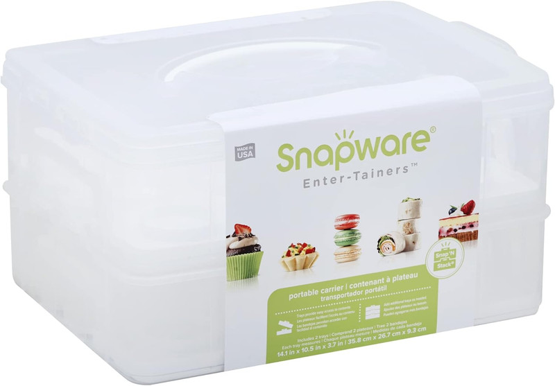 Plastic Snap 'N Stack 2-Layer Cookie, Cake, Cupcake and Brownie Storage Carri... gallery