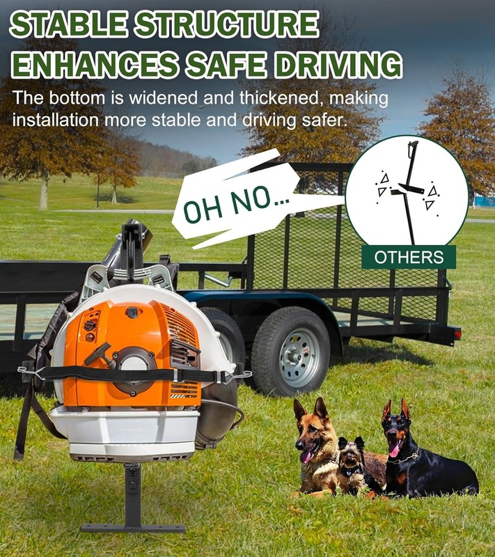 Backpack Blower Rack for Trailers Universal Storage Holder with Adjustable Holdi gallery