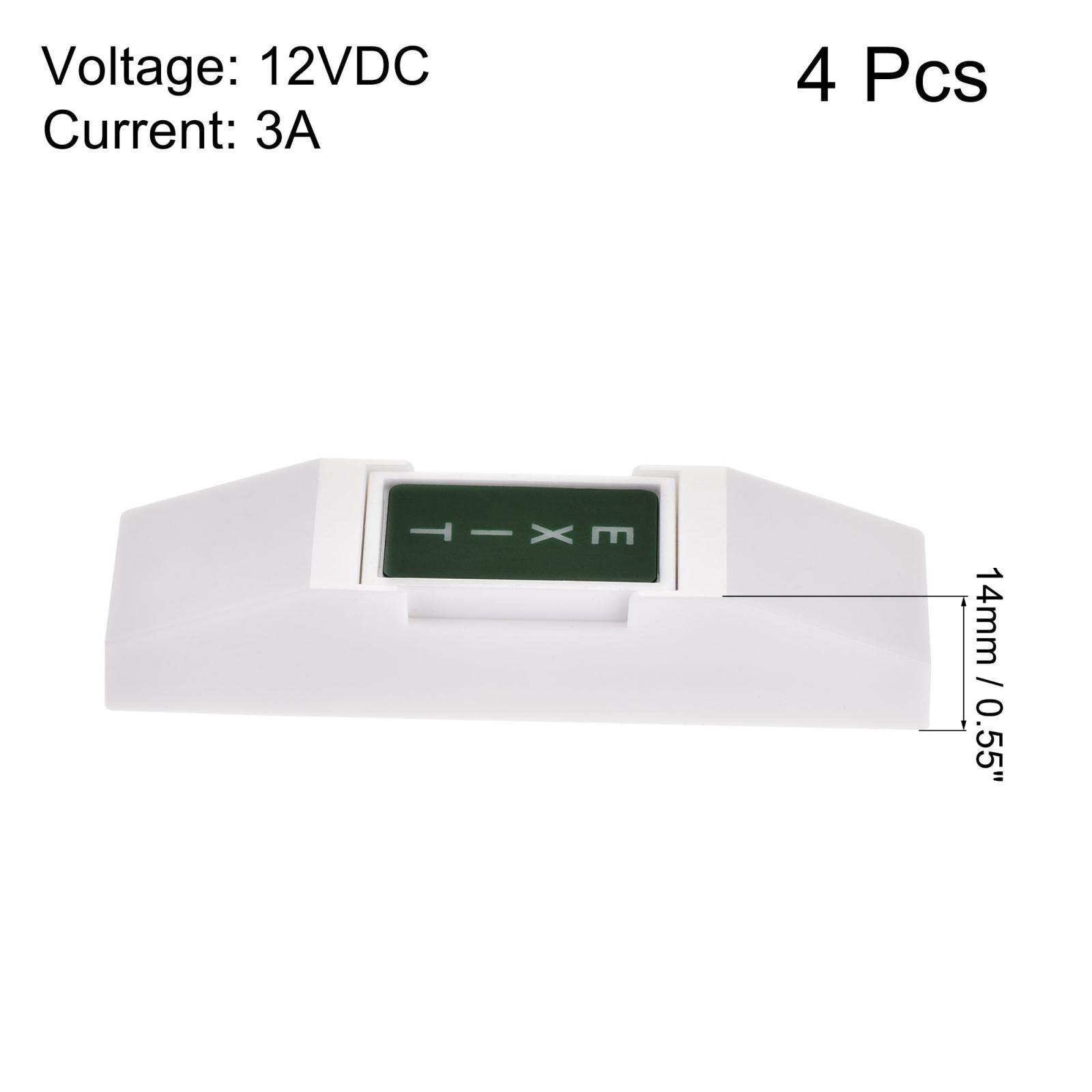 4pcs Push to Exit Button Release Switch PC Panel 12V 3A White 76mmx23mm gallery