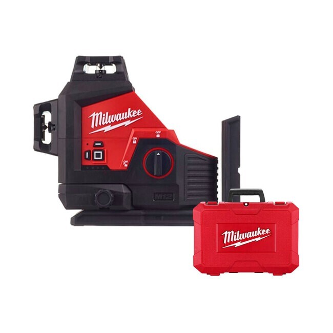 Milwaukee M12 3PL-0C Green 360º 3 Line Plane Laser with Case - Bare Tool gallery