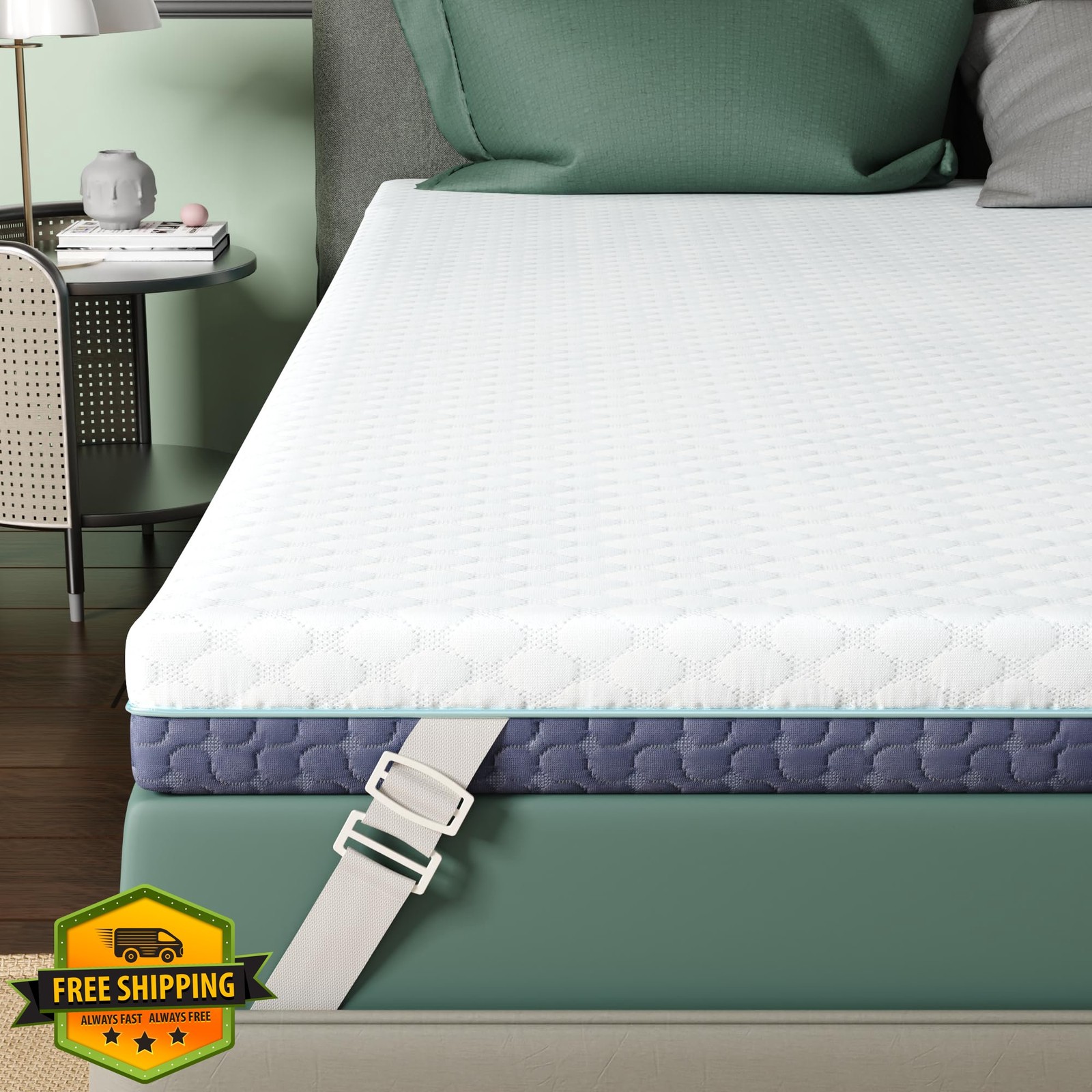 Releep Full XL 2" Memory Foam Mattress Topper CertiPUR-US gallery