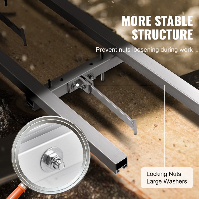 VEVOR Rail Mill Guide System 9 ft Chainsaw Milling Rail Guide 4 Crossbar Kits gallery
