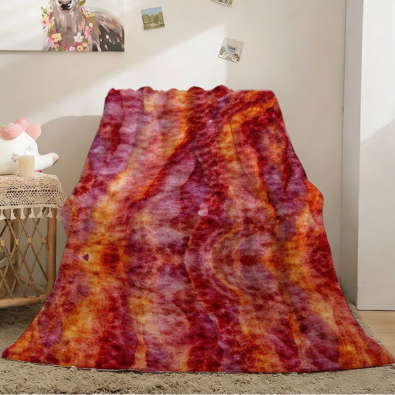 Abstract Red and Orange Pattern Flannel Blanket Soft Cozy Tapestry Napping Use gallery