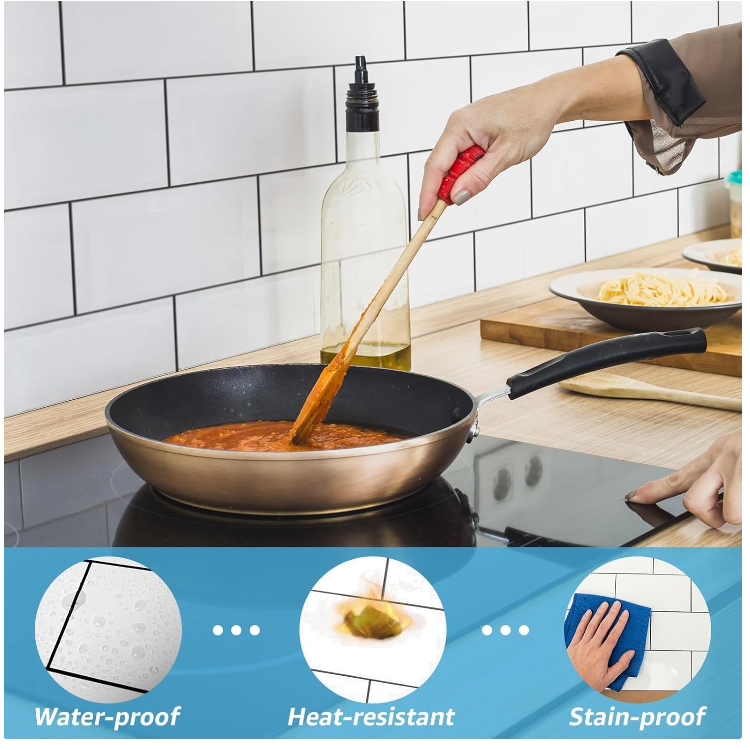 Subway Tile Backsplash Kit 3"x6" Peel Stick White gallery