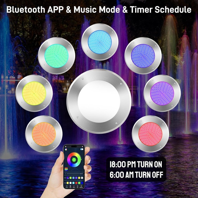 10" LED Pool Lights for Inground Pool Swimming Pool Lights with Remote Control gallery