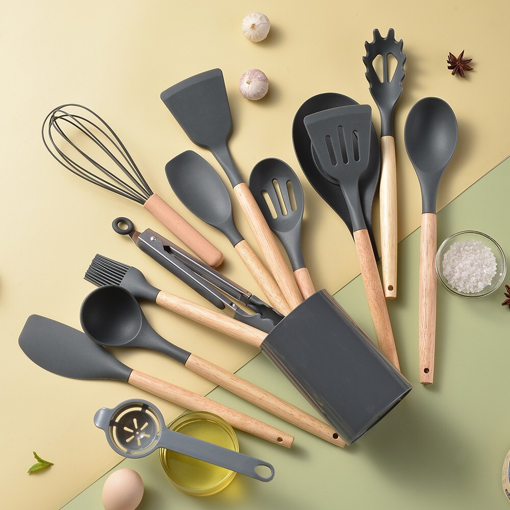 14 Pcs Silicone Cooking Utensil Kitchen Set Heat Resistant Nonstick Spatula Tool gallery