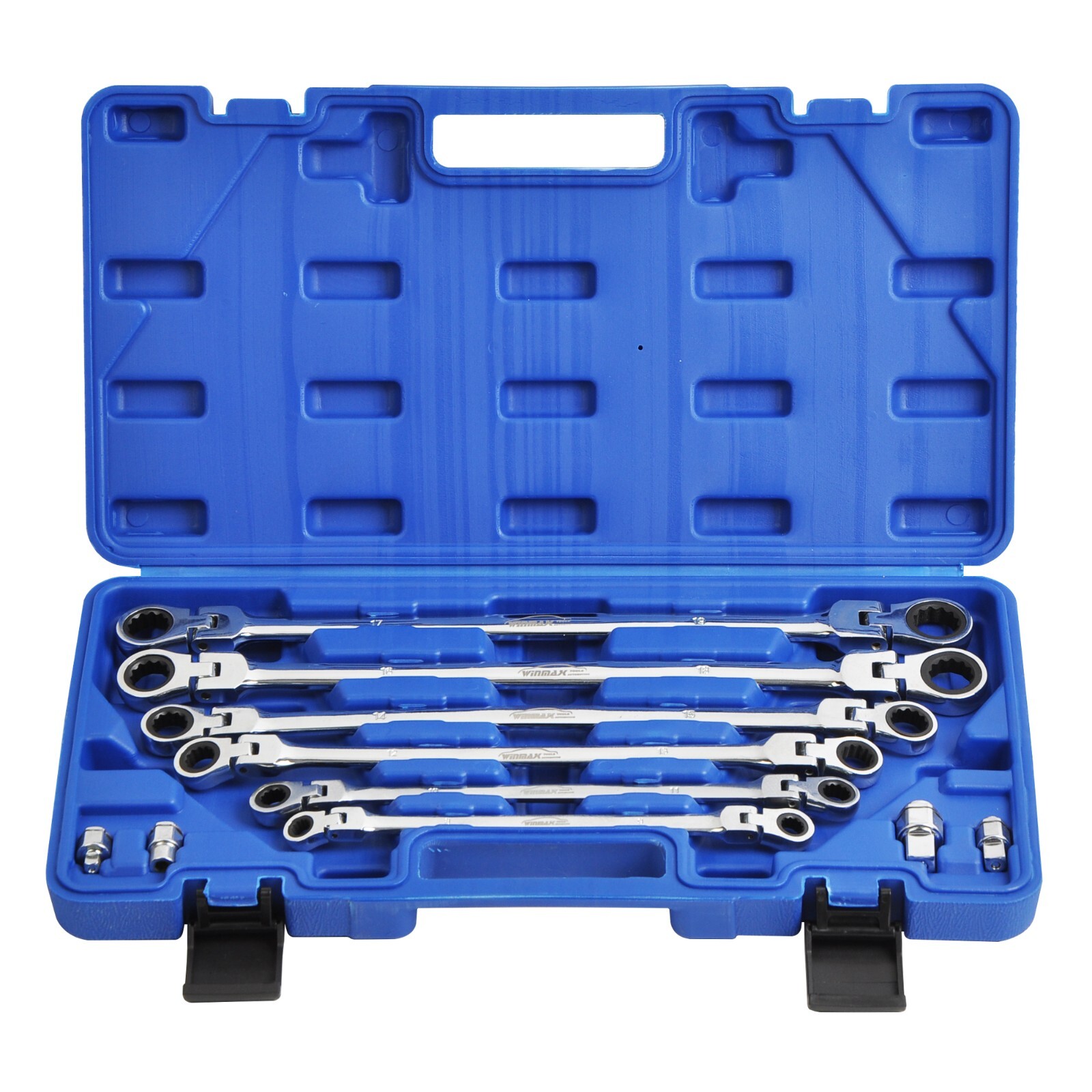6 PC Flex-Head Extra Long Ratcheting Wrenches Double Box End 72-Tooth Wrench Set gallery