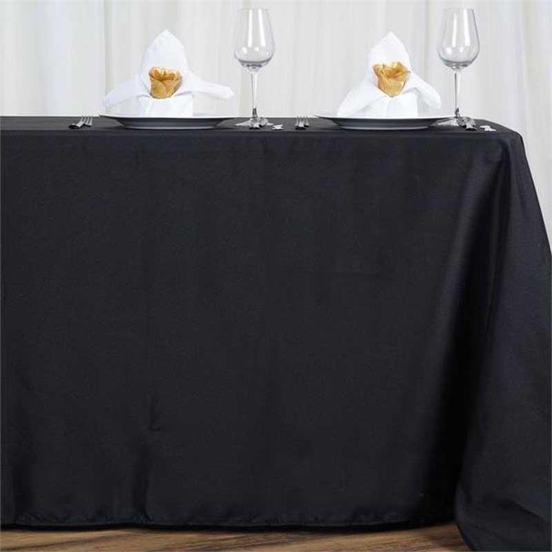 BLACK 72x120 RECTANGLE POLYESTER TABLECLOTH Wedding Catering Dinner Decorations