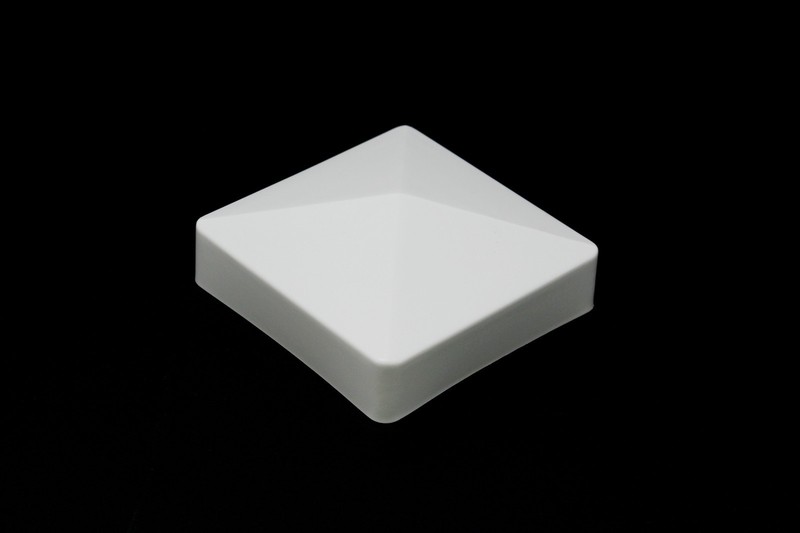 Fence Post Pvc or Vinyl Cap Plastic White True 4 x 4 pyramid 4x4 100 MM gallery