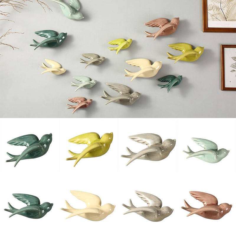 1PCS Ceramic Simulation Swallows Wall Hanging Birds Flying Bird Ornament Decor gallery