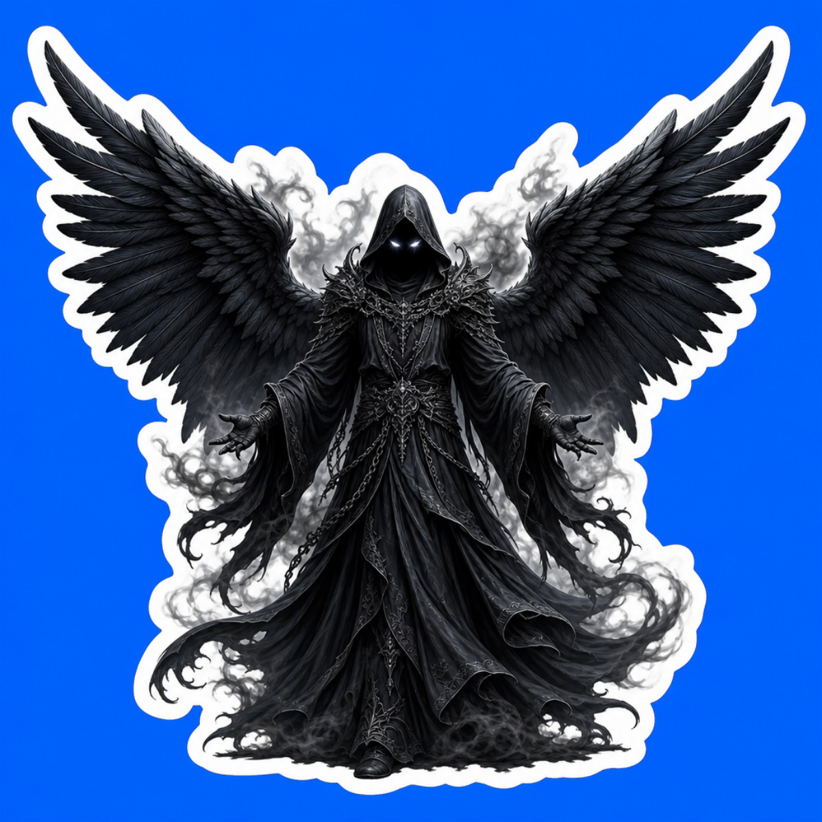3 inch Dark Angel Gothic Sticker Fallen Angel Black Wings Fantasy Vinyl Decal gallery