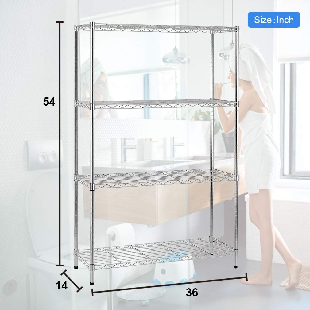 BestOffice Adjustable Wire Shelving Storage Shelves Heavy Duty Shelving Unit for gallery