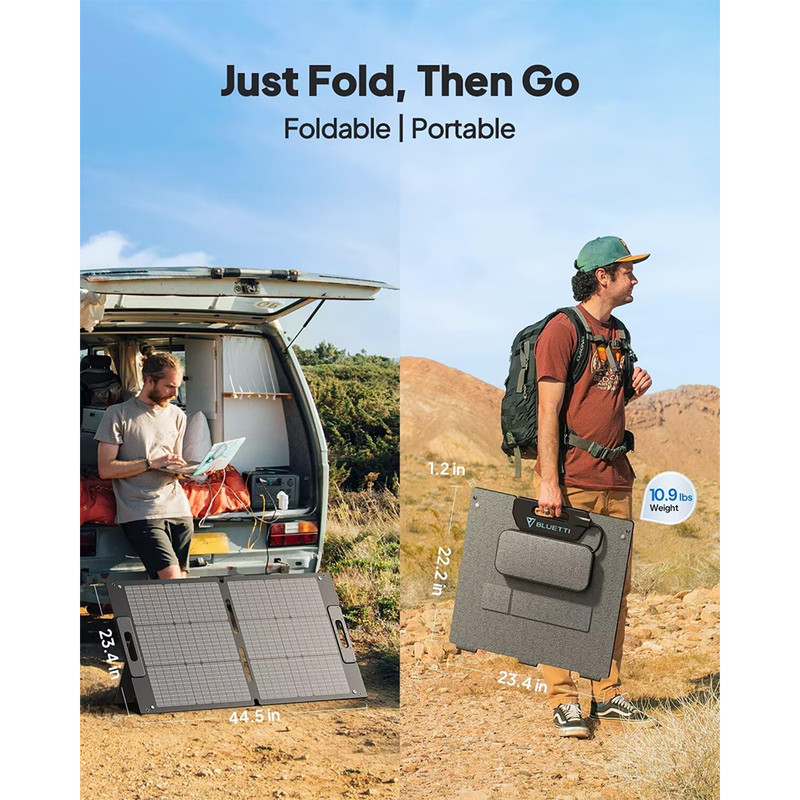 BLUETTI 100W Solar Panel Foldable Portable for Power Station for Camping Trip gallery