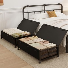 2 Pack Under the Bed Storage Containers,10 inch Height Under Bed Shoe