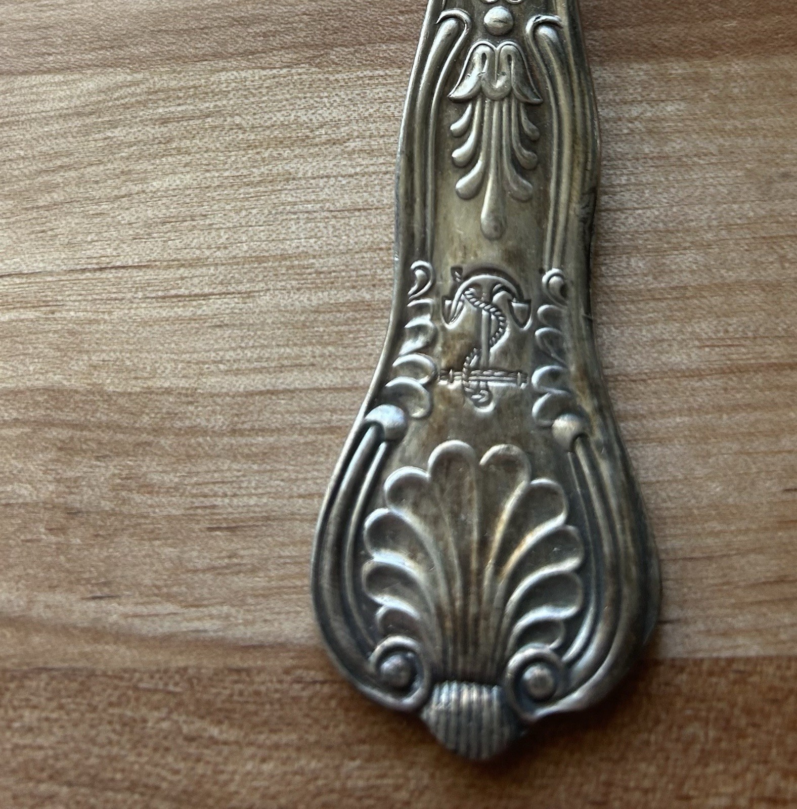 Silverp/Navy Handle Dinner Fork 7 1/4 in Antique gallery