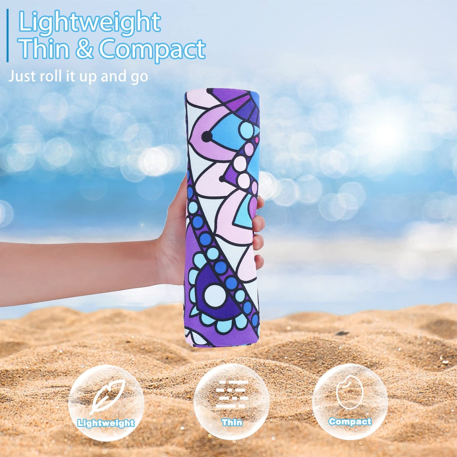 6 Pack Microfiber Thin Lightweight Beach 71"x32", 6 Blue and Red Comb gallery