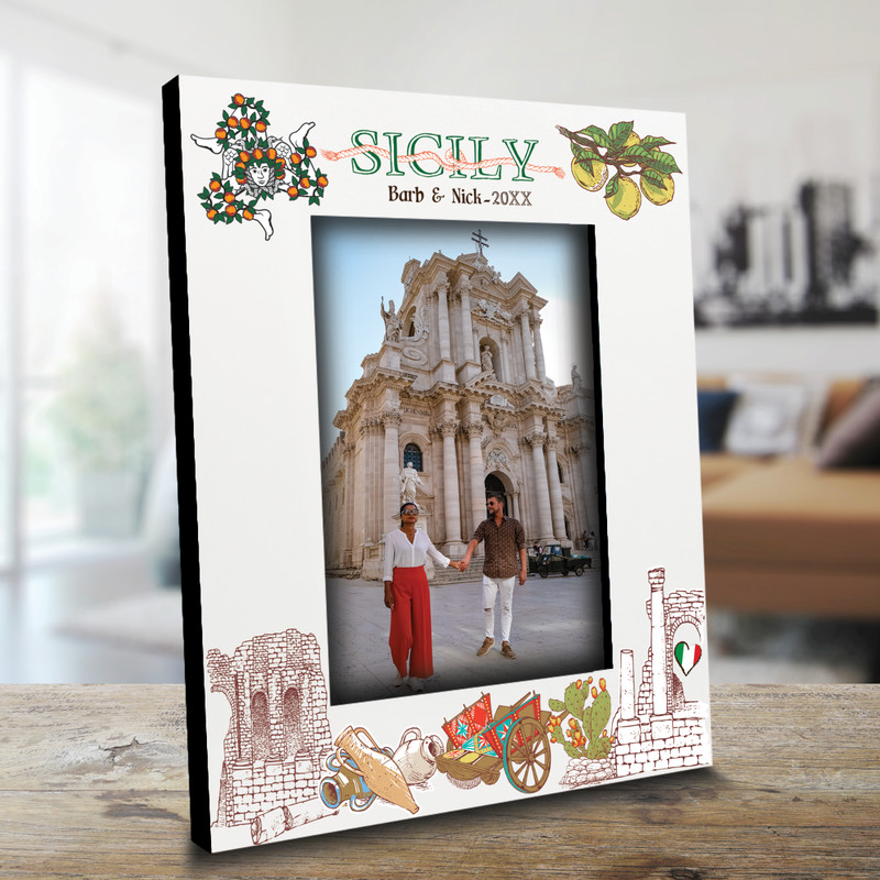 PERSONALIZE-Sicily Theme Picture Frame-Wedding, Honeymoon-Mediterranean Island gallery