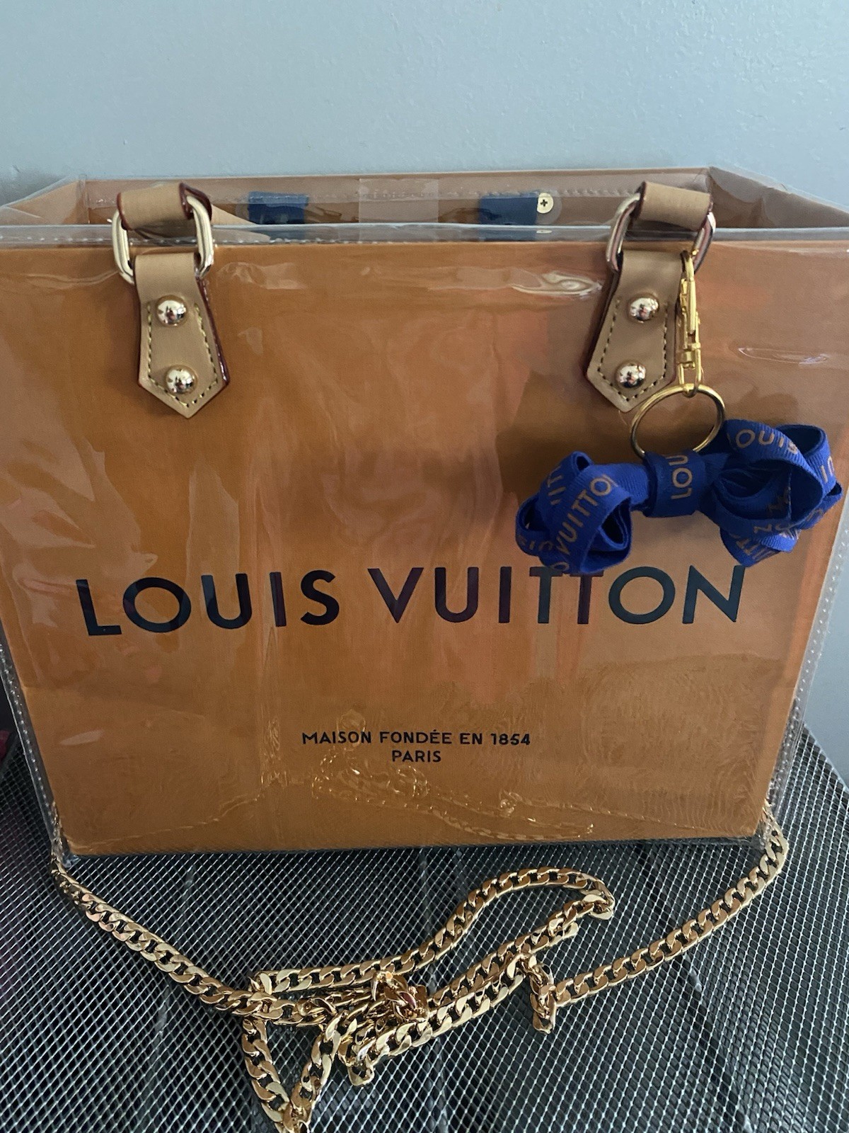 Louis Vuitton Authentic Shopping Bag Purse w/ PVC Plastic Protector gallery