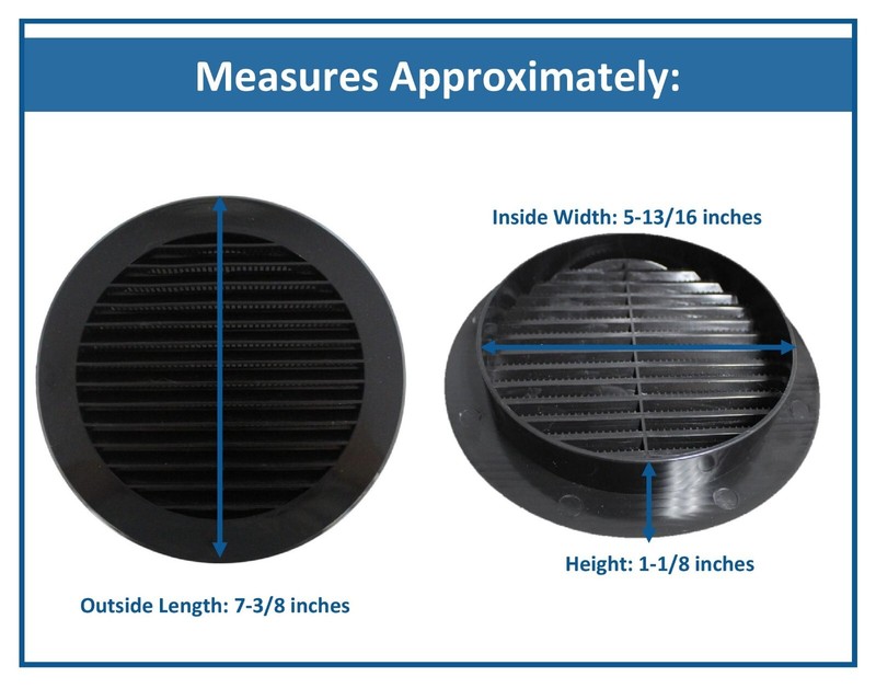 6" Round Plastic Vent Louver Soffit Air Vent Reptile Screen Grille Cover gallery