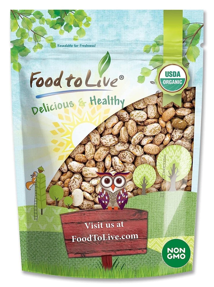 Organic Pinto Beans – Sproutable, Non-GMO, Kosher, Raw, Vegan – by Food to Live