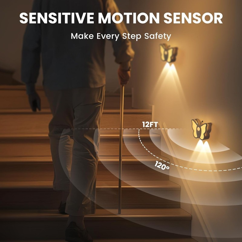 Motion Sensor Night Light, Rechargeable Stair Lights, Wireless with Magnetic ... gallery