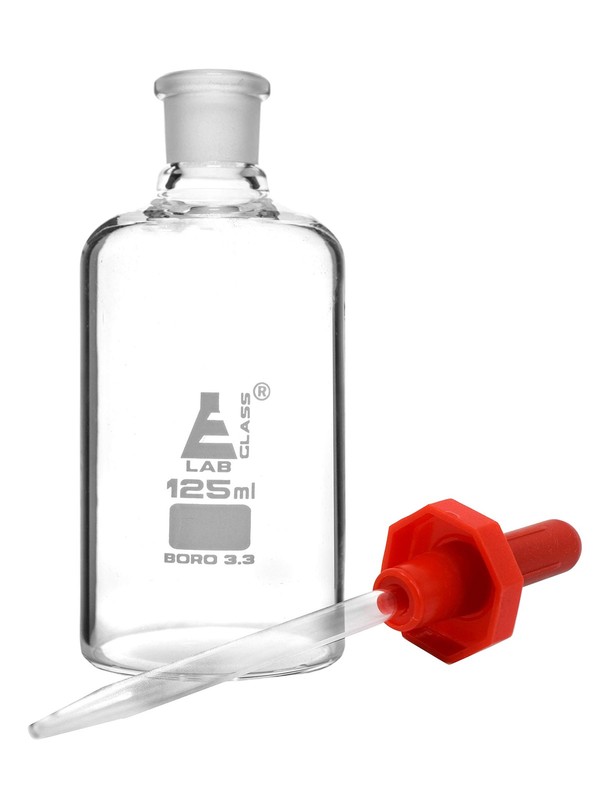 EISCO Dropping Bottle, 125ml (4.2oz) - Borosilicate 3.3 4.2 Ounces, Clear gallery
