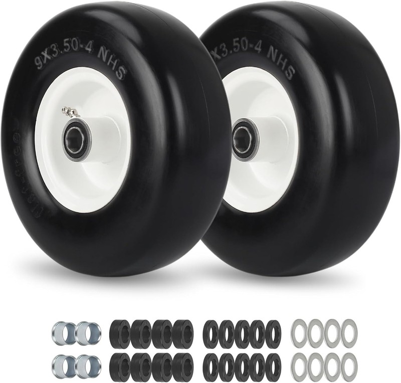 13" Flat-free Solid Tire and Wheel, with 5/8" Axle Bore Hole 2 Pack gallery