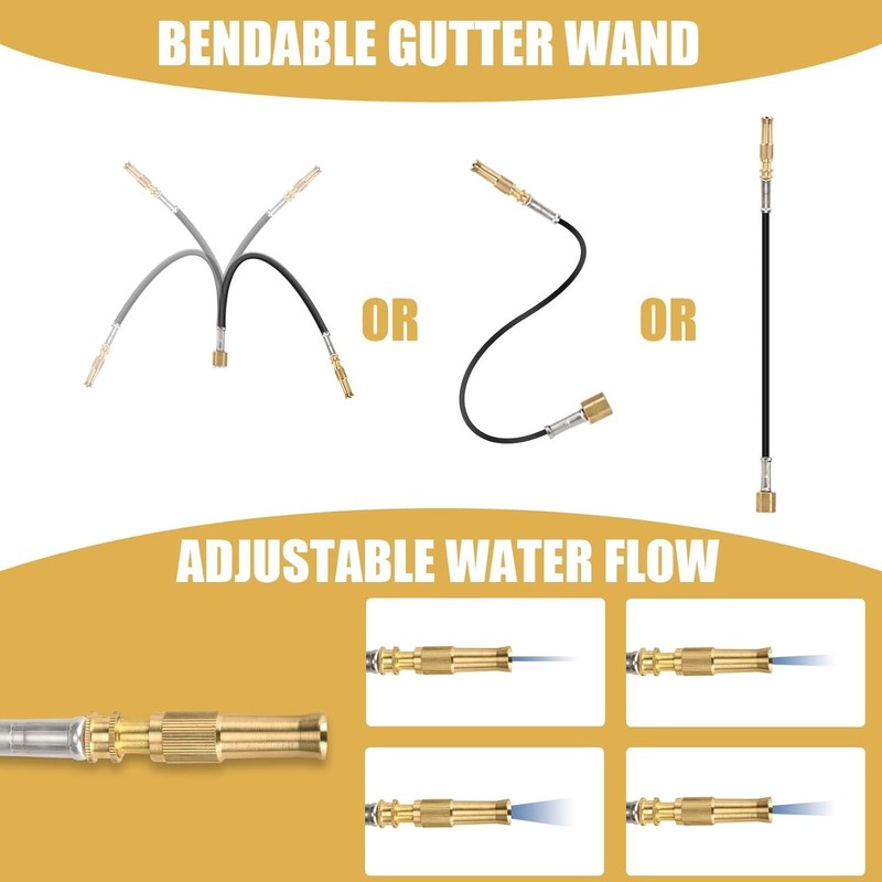 24FT Reach Gutter Cleaning Tools from The Ground, Telescopic Rain Gutter Cleaner gallery