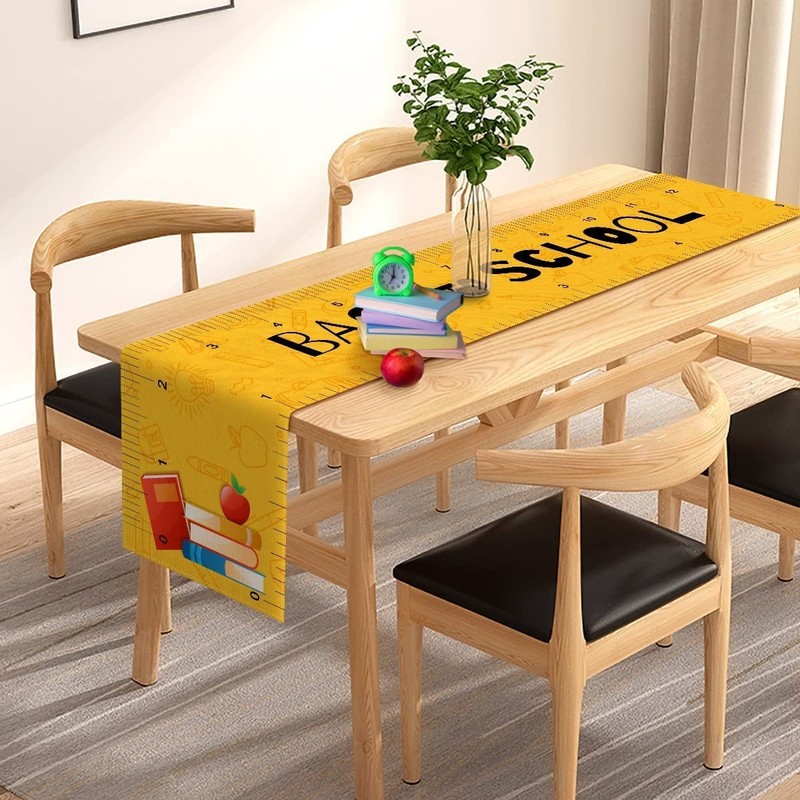 Back To School Table Runner Ruler First Day Kids Classroom Decor 13x48 Inch gallery