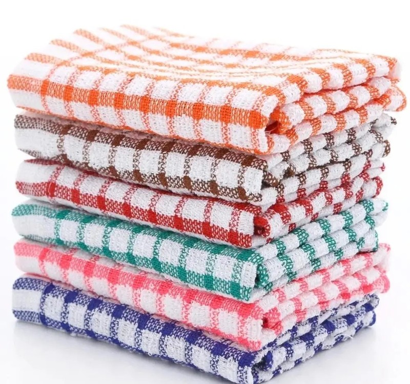 6PCS Cotton Kitchen Tea Towels Absorbent Lint-Free Dish Cleaning Cloth Set gallery