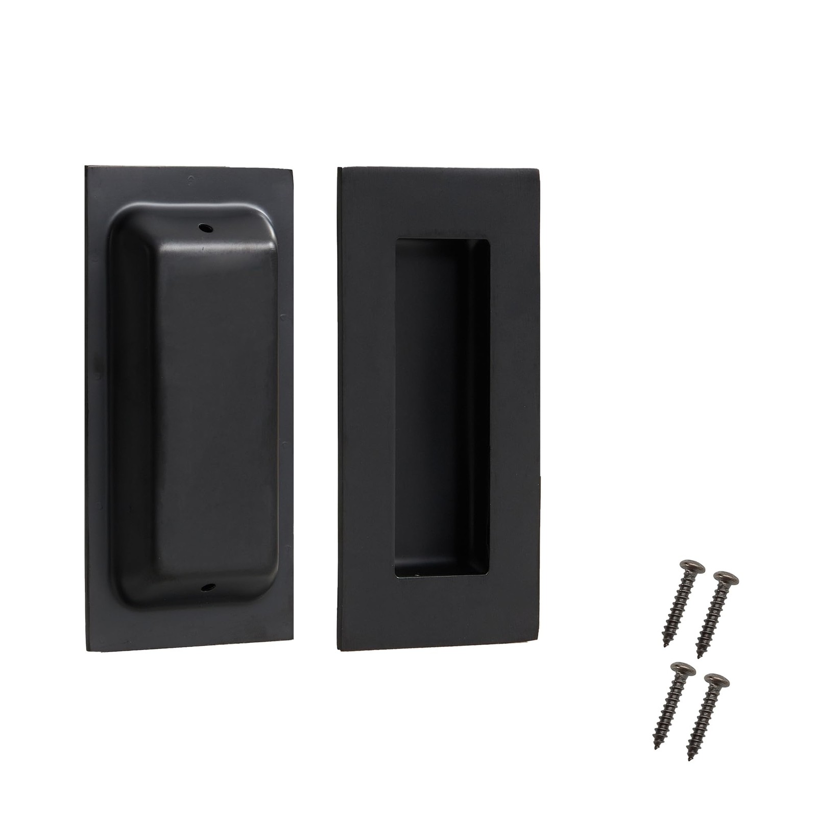 Recessed Door Handles Finger Flush Pulls, 4 Inch Black Pocket Door Pull Hardw... gallery
