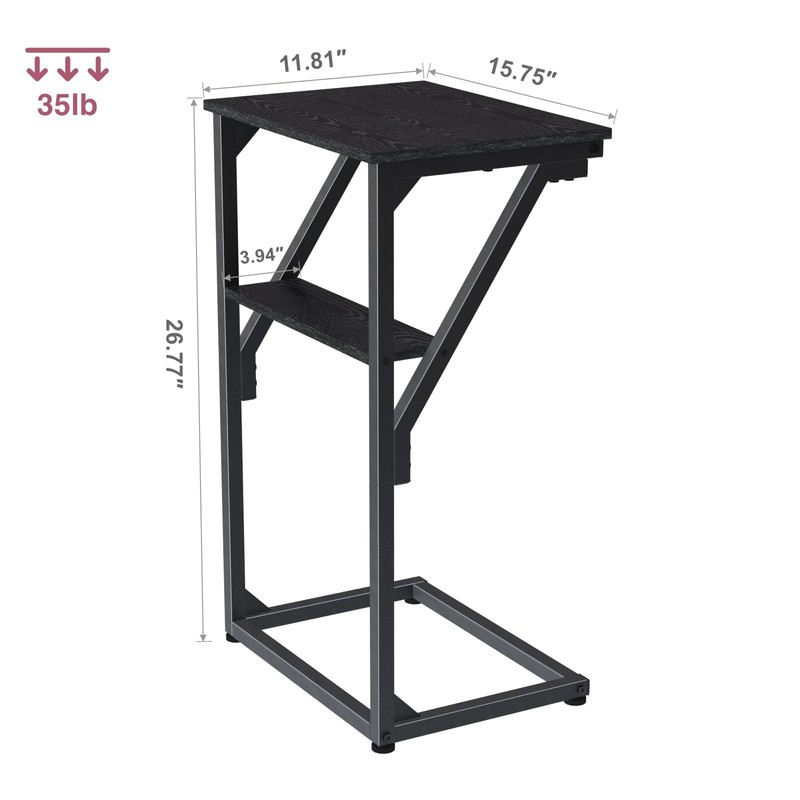 C Shaped End Table Small Sofa Side Table TV Tray Living Room Bedroom gallery
