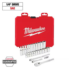 1/4 In. Drive SAE Ratchet and Socket Mechanics Tool Set (26-Piece)
