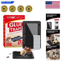 12 Pack Extra Sticky Mouse Traps – Compact Pet Safe Non-Toxic Indoor Catcher