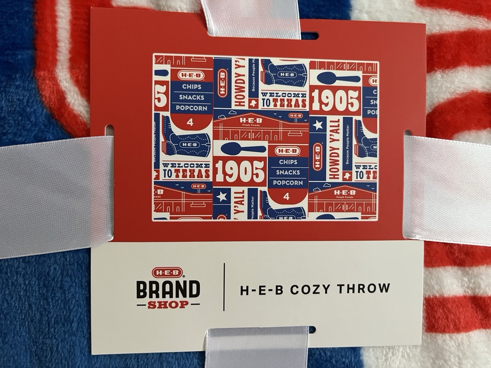 HEB Brand Shop 50x70" Throw Blanket 1905 Texas Theme New gallery