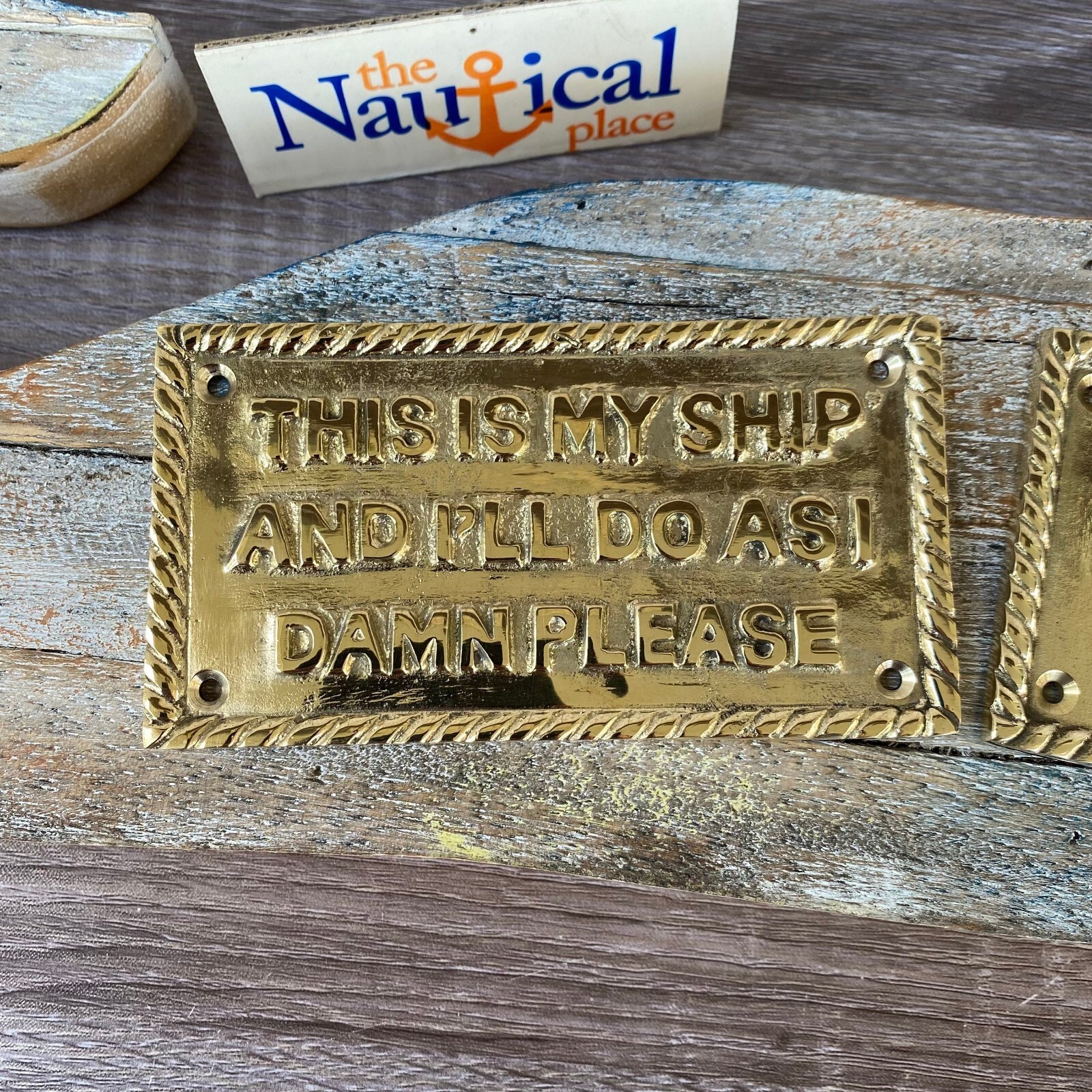 Solid Brass Nautical Signs, This Is My Ship, Captain Ain't Happy, Nautical Decor gallery