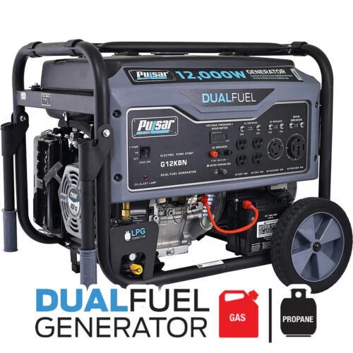Pulsar 12000 Watt Portable Dual Fuel Propane/Gas Generator Electric Start G12KBN gallery