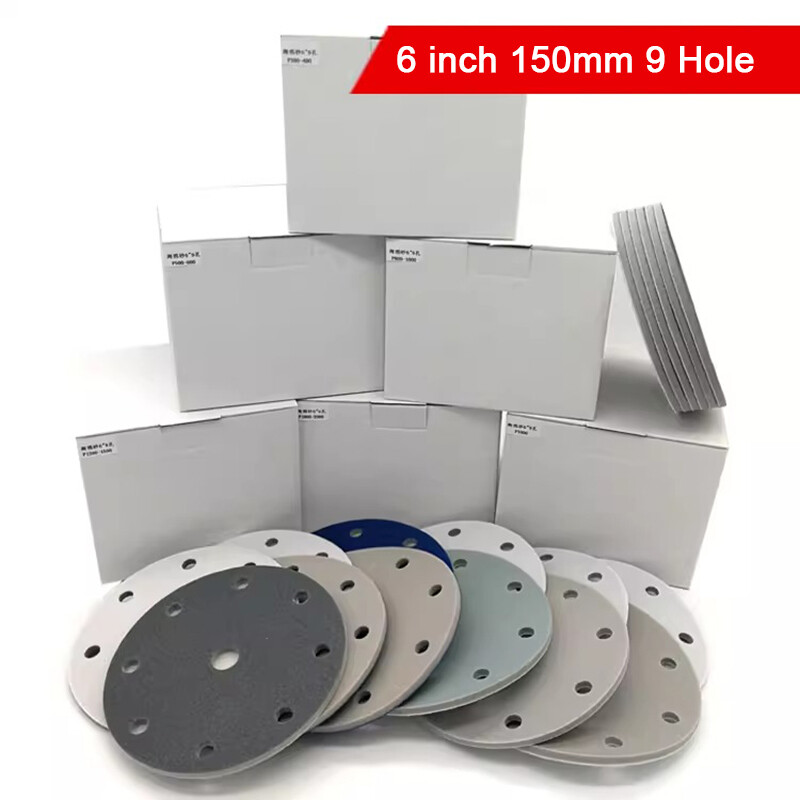 6" 150mm Sponge Sanding Discs 300-3000 Grit 9 Hole Hook & Loop Sandpaper Wet&Dry gallery