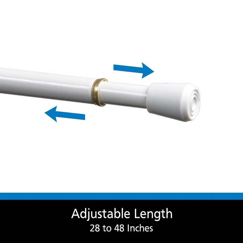 (2 pack) 28-48 in. Adjustable Spring Tension Curtain Rod, 7/16 in. Diameter gallery
