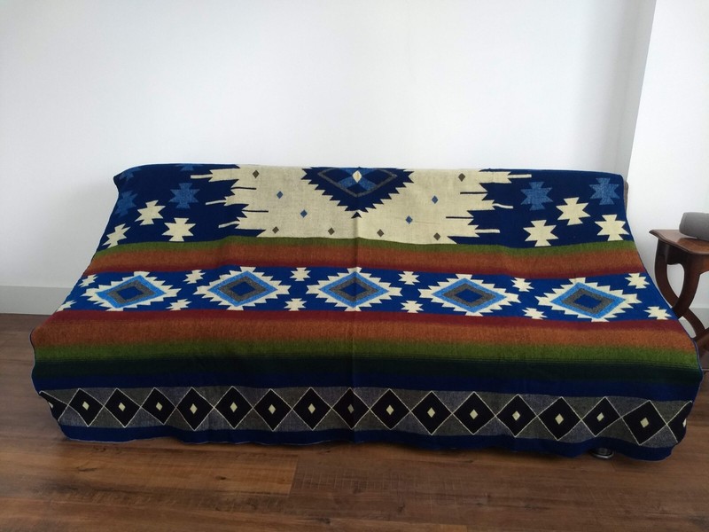 EXTRA LARGE SOFT WARM ALPACA BLANKET THROW SOUTHWEST PATTERN 75" X 90" gallery