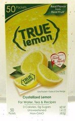True Lemon ~ Crystallized Lemon ~ Real Flavor From Real Fruit ~ 50 Packets