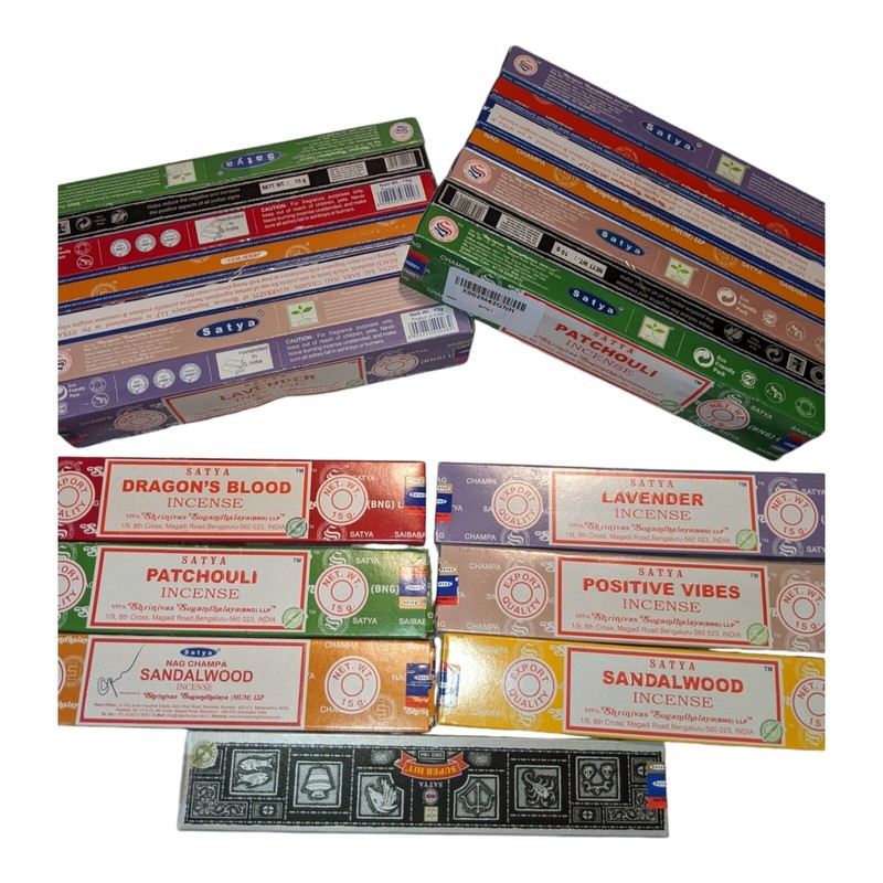 Satya Incense 7 Box Gift Set Assorted Scents 15 Sticks Per Box Aroma Therapy gallery